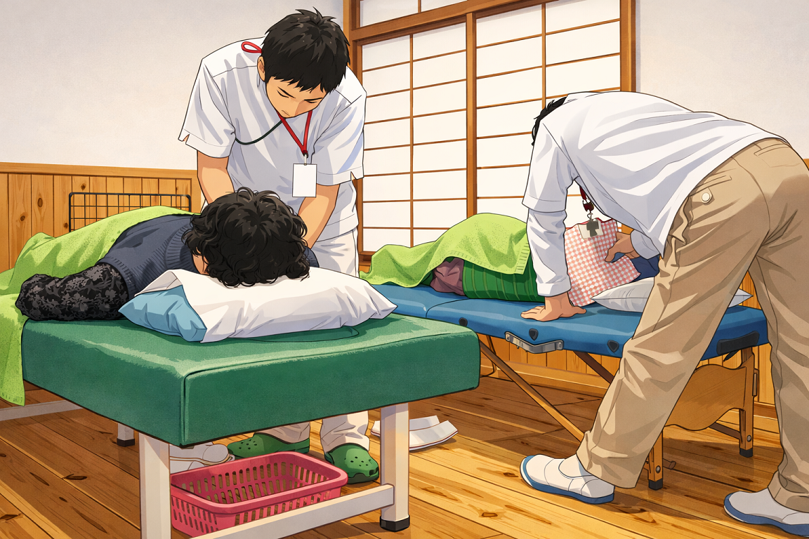 こりほぐす 指のぬくもり　身にしみて からだのなやみ ほどけゆく部屋